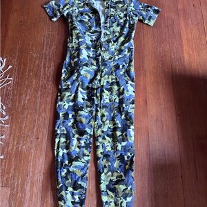 Wildfang Camouflage Jumpsuit - Blue and Green